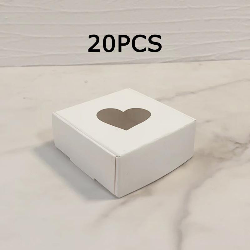 WTEMPO Heart-Shaped Clear Window Paper Gift Boxes Perfect for DIY Crafts & Trinket Packaging Birthday Wedding Party Decor Treat Boxes