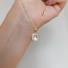 Huitan Роскошное Двухцветное Ожерелье-Подвеска с Фианитами и Овальным Имитацией Опала Изысканное Ежедневное Украшение на Шею Подарок Модная Бижутерия
