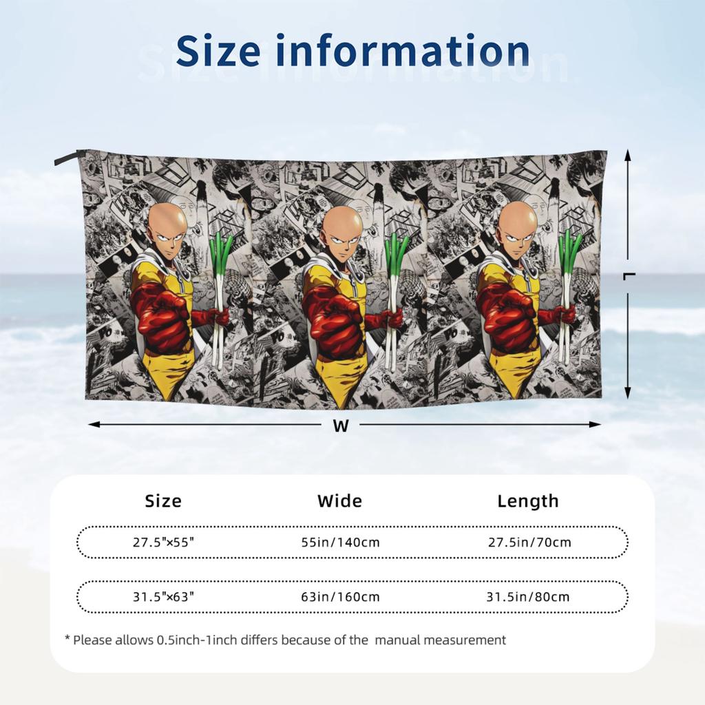 Anime One Punch Man Beach Towel Soft Microfiber Quick Dry Absorbent Quick Towels For Pool