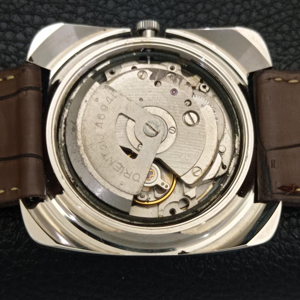 USED AUTOMATIC 46941 VINTAGE ORIENT JAPAN MENS PEACH COLOR DIAL WATCH A702222-5 R123-a702222