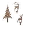 3-Piece Wrought Iron Christmas Tree and Deer Garden Decoration Stakes, Christmas Garden Decoration, Outdoor Courtyard Christmas Dec