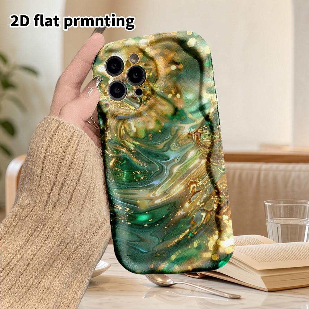 Phone Case: 2D flat design suitable for iPhone 18, 17, 16, 15, 14, 13 Pro film protective case, couple style, fluid metal, Christmas and Halloween gif