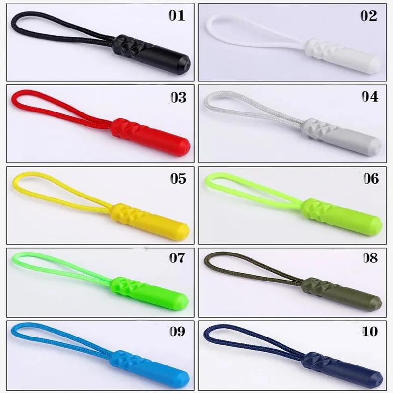 10 Pcs/set 10 Color Zippers Pull Puller End Fit Rope Tag Replacement Clip Broken Buckle Fixer Suitcase Tent Backpack Zipper Cord