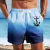 Мужские Морские Якорь Градиентный Цвет Плавки Купальные Шорты Board Shorts Средняя Посадка Гавайские Пляжный Отдых