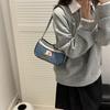 Cute Versatile Small Fresh Plaid Shoulder Bag Pleated Women's Messenger Bag College Style Hand Bag