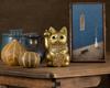 Счастливый кот Миллионер Кот-правая рука Счастливый кот Манеки Кот Счастливый фэн-шуй Украшение Коробка для пожертвований Золото (S-SIZE Золотой) Поднятый/Керамика_Счастливый (мл_С
