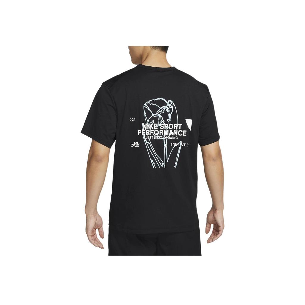 Nike Dri-FIT Round Neck Casual Breathable Short Sleeve Printed T-Shirt Men Tops Black FN3280-010