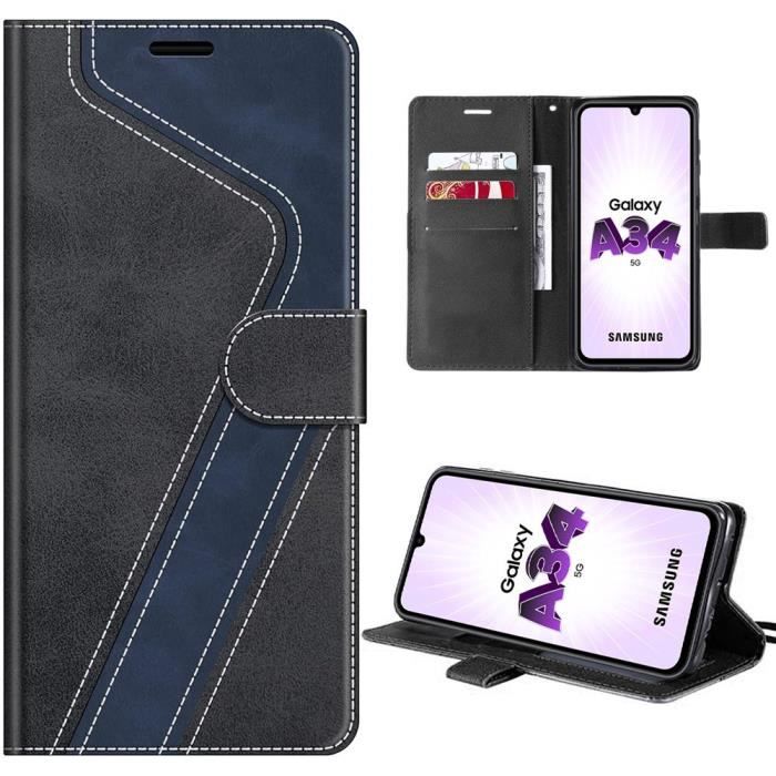 Protective Case - BOOLING - Samsung Galaxy A34 5G - Abstract Pattern V - PU Leather - Semi-rigid