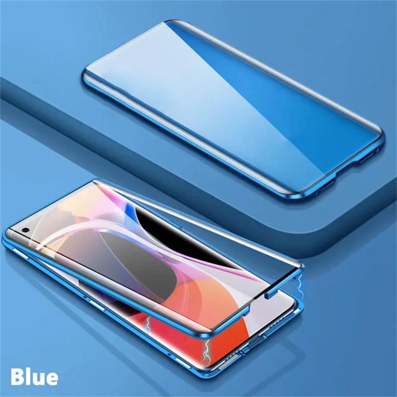 360Магнитный Металлический Защитный Чехол для Телефона Для Samsung A16 A26 A36 A56 A55 A54 A53 A52 A37 Высококачественная Двусторонняя Стеклянная Крышка