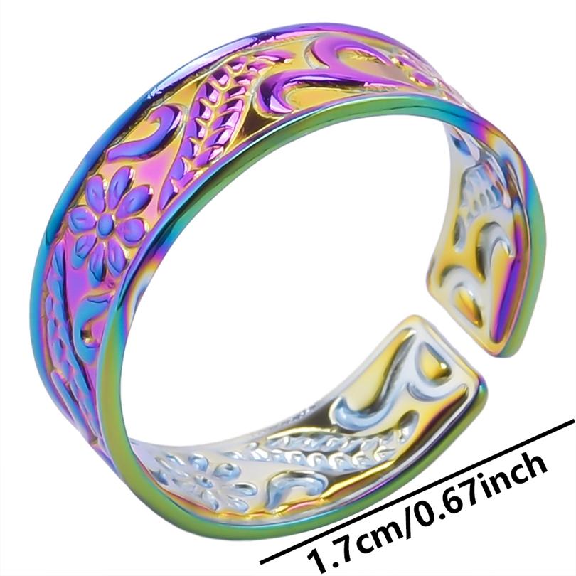Rainbow Eye Horus Heart Star Ring Music Hip Hop Jewelry Stainless Steel Rings For Women Men Accessories Anillos Acero Inoxidable