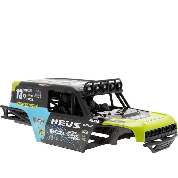MEUS RACING MB24 SCX24 Body 5.2in 132MM Body Shell ABS+Nylon Carbon Fiber Chassis for 1/24 Axial SCX24 Bronco JLU B-17 C10-(Primary Color)