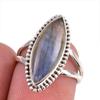 Natural Labradorite Gemstone 925 Solid Sterling Silver Jewelry Ring Size 6 H7k28