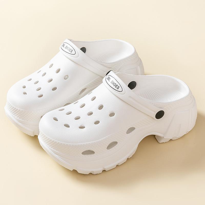 Туфли с дырочками женские летние новые милые сандалии на платформе нескользящие пляжные тапочки медсестры
