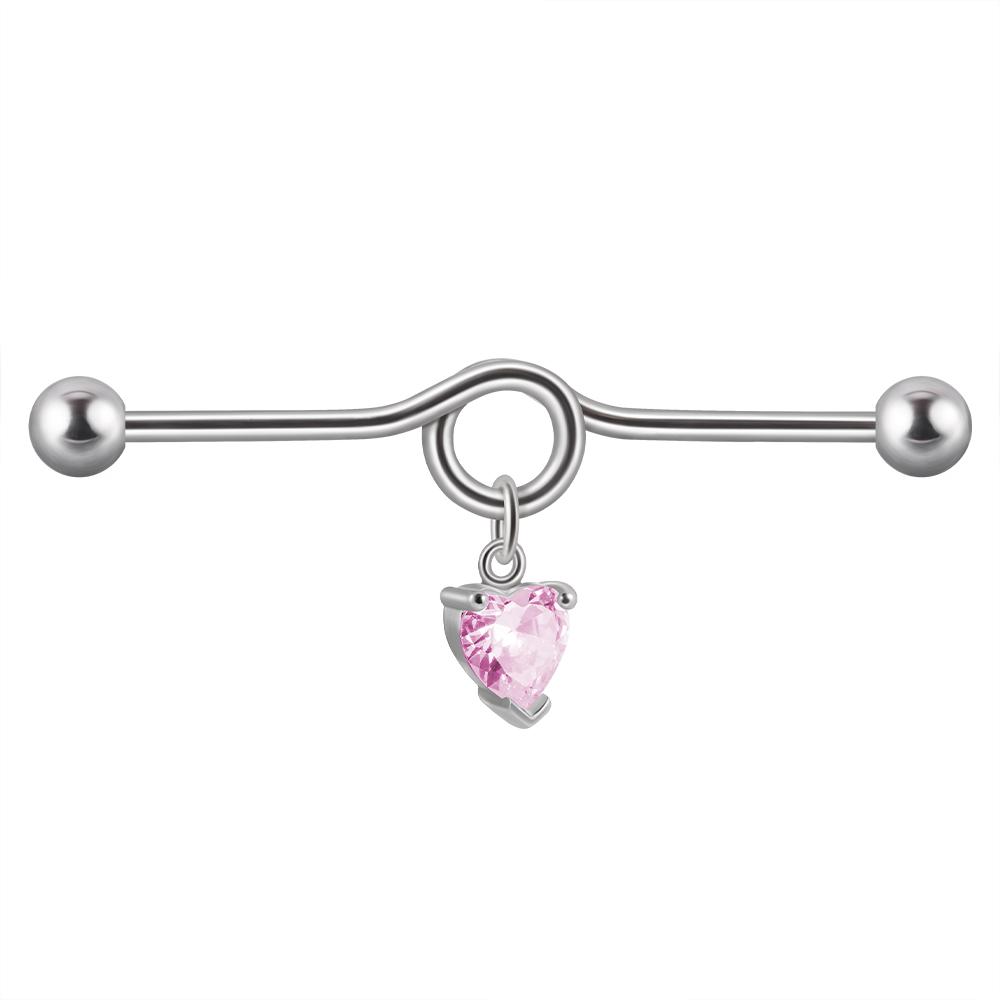 1PC Surgical Steel CZ Gem Ear Tragus Cartilage Piercing Zircon Dangle Chain Earring Conch Ear Stud Helix Piercing Body Jewelry 4