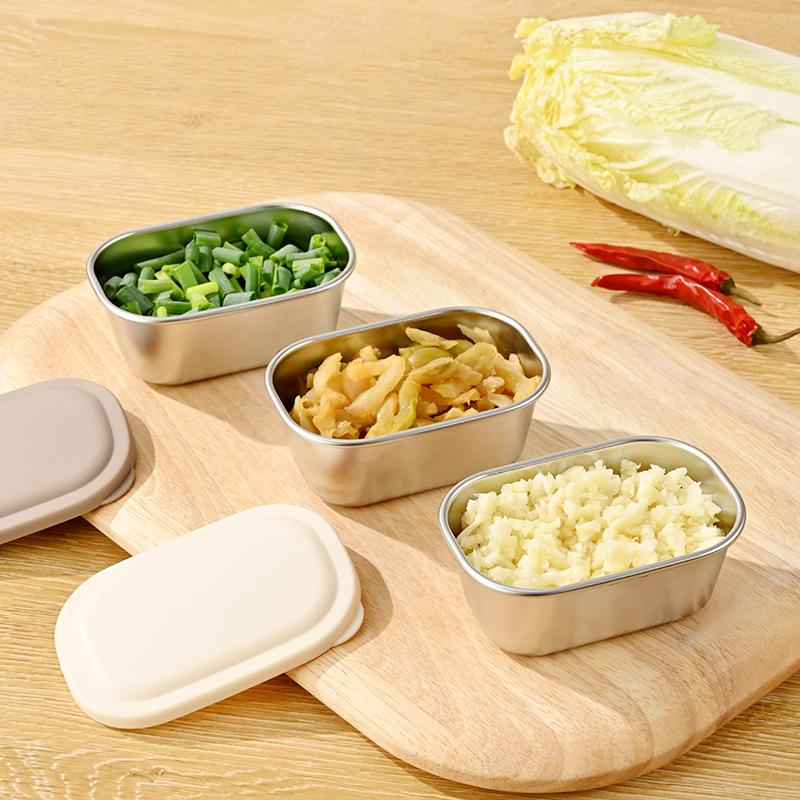 Соусница из нержавеющей стали 304 с герметичной крышкой, контейнер для приправ, герметичная силиконовая крышка, контейнер для приправ, портативный контейнер для хранения