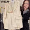 Французский минималистский модный комплект для женщин, летний тонкий костюм, пиджак, шорты, комплект из двух предметов