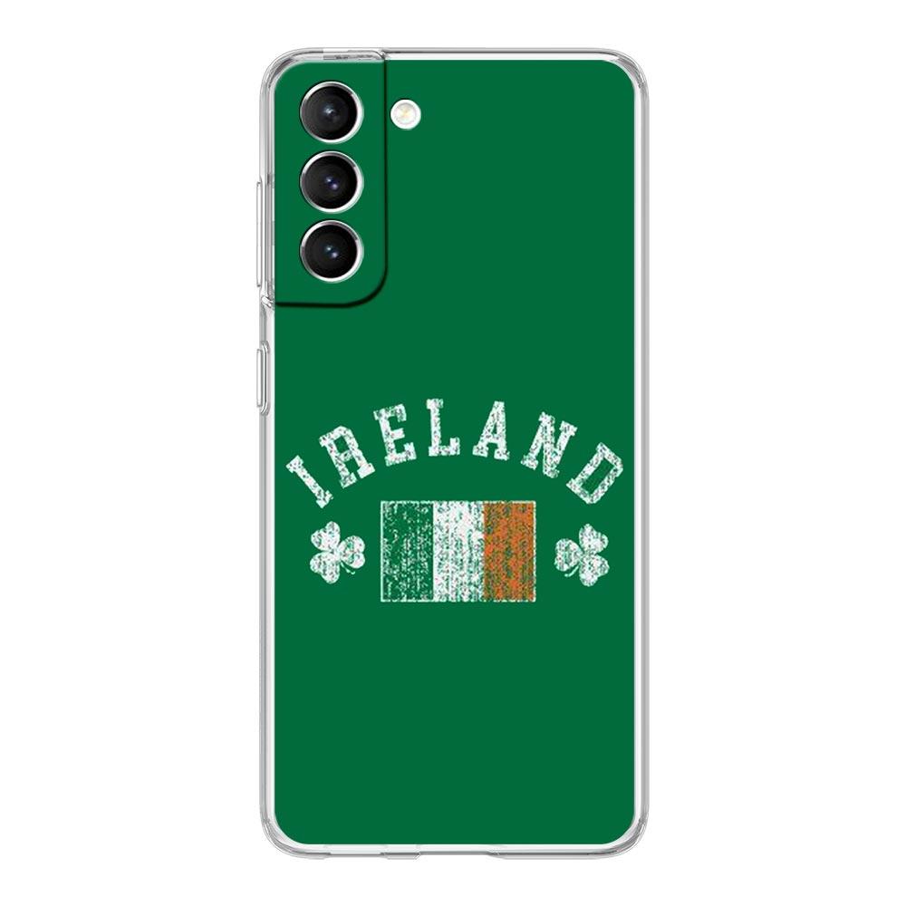 Phone Case For Samsung Galaxy S25 Edge S24 S23 FE S22 Ultra S20 S21 5G S10 Plus S10E Soft Clear Cover Ireland Flag