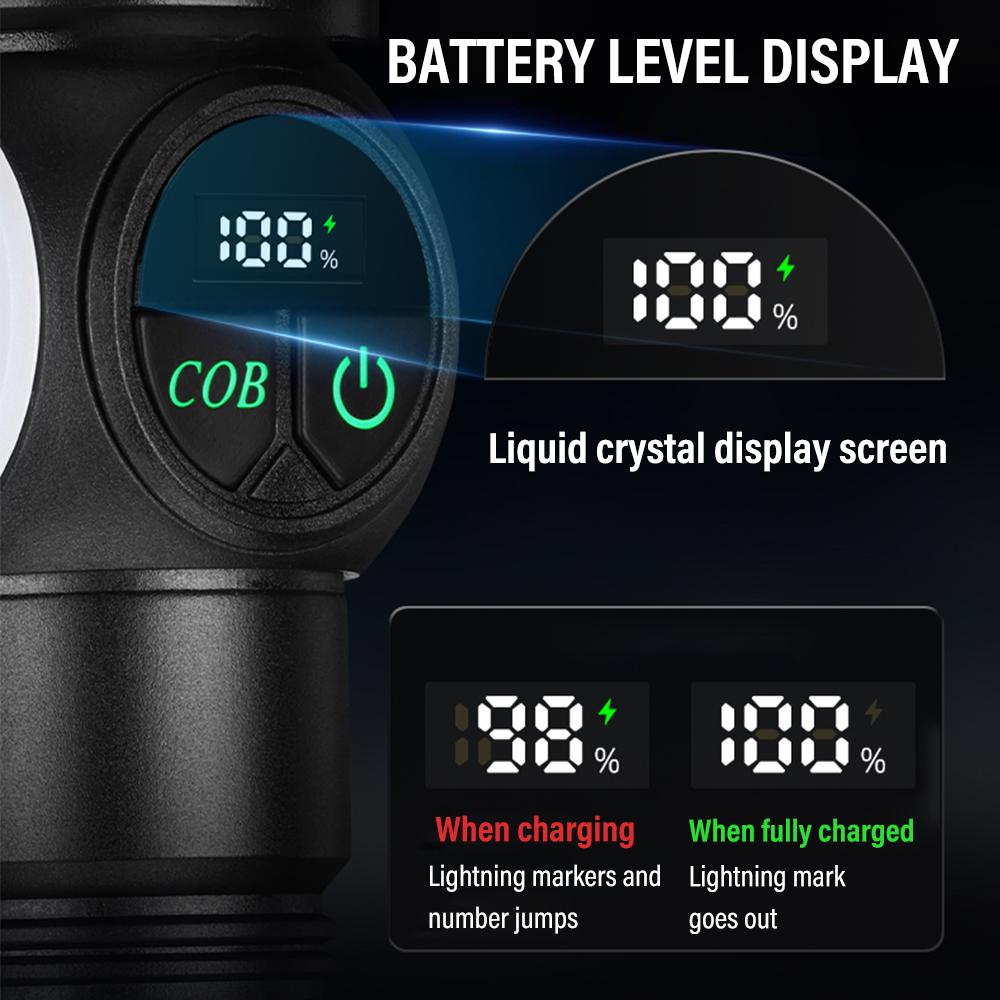 8000 лм D5 Портативный Зум Фонарик Аккумулятор Перезаряжаемый С Высокой Яркостью COB Боковой Свет И Красный И Синий Предупреждающий Рабочий Свет Лампа Для Ремонта