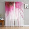Прозрачная занавеска с розовым цветком и весенним цветением для гостиной, зала, стены, нарядные принадлежности для домашнего окна, тюлевые шторы с поп-принтом