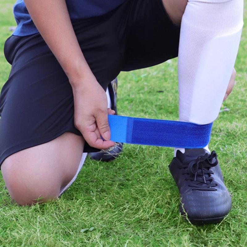 Antislip Sports Football Legging Shin Fixed Strap, Football Ankle Guard for Running & Cycling, Soccer Shin Guard Strap