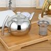 1.5L Thickened Stainless Stee Teapot With Tea Leaf Filter Infuser Home El Coffee Pot Restaurant Silver Color Kettle Tea Pot