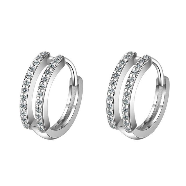 Гламурные двойные серьги-кольца из серебра 925 пробы для оригинальных гламурных ювелирных изделий своими руками