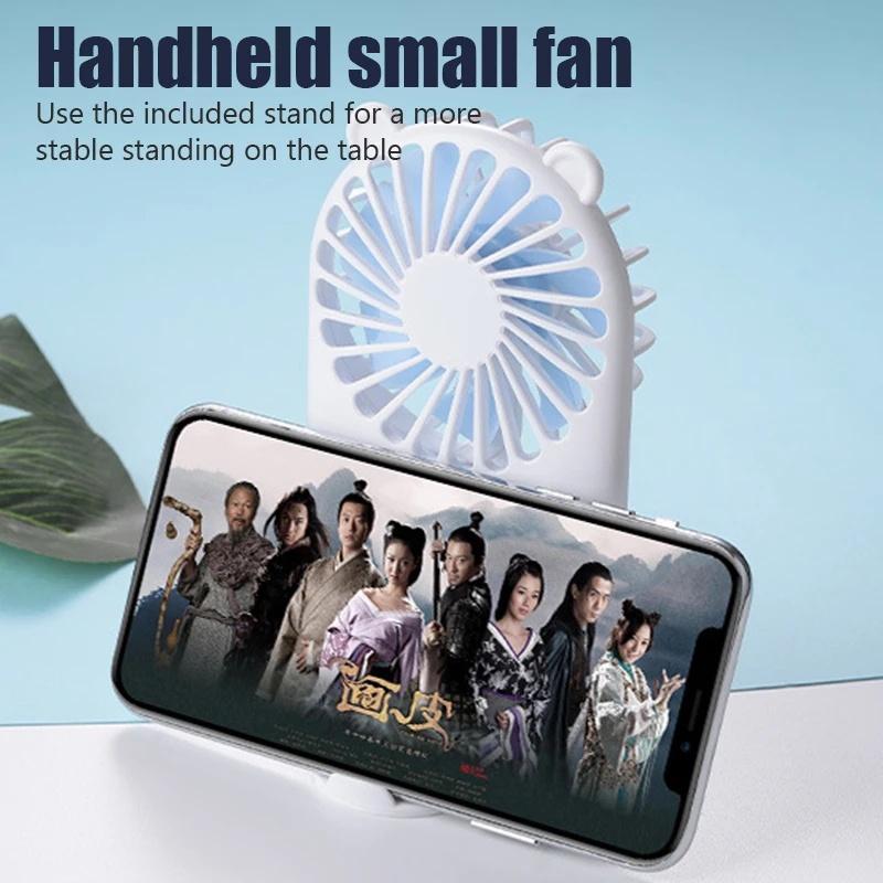 Portable Mini Fan Handheld USB Chargeable Desktop Fans 3 Mode Adjustable Summer Cooler For Outdoor Travel Office