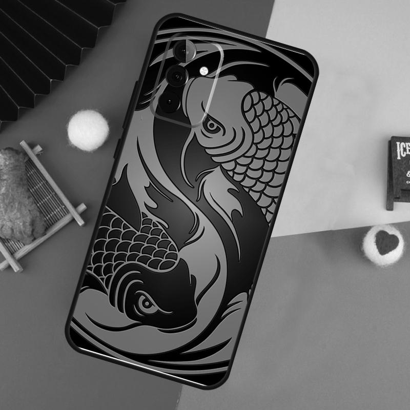 Koi Fish Yin Yang Art Case For Samsung Galaxy A54 A34 A14 A55 A35 A33 A53 A13 A23 A17 A06 A16 A56 A36 A52 A32 A15