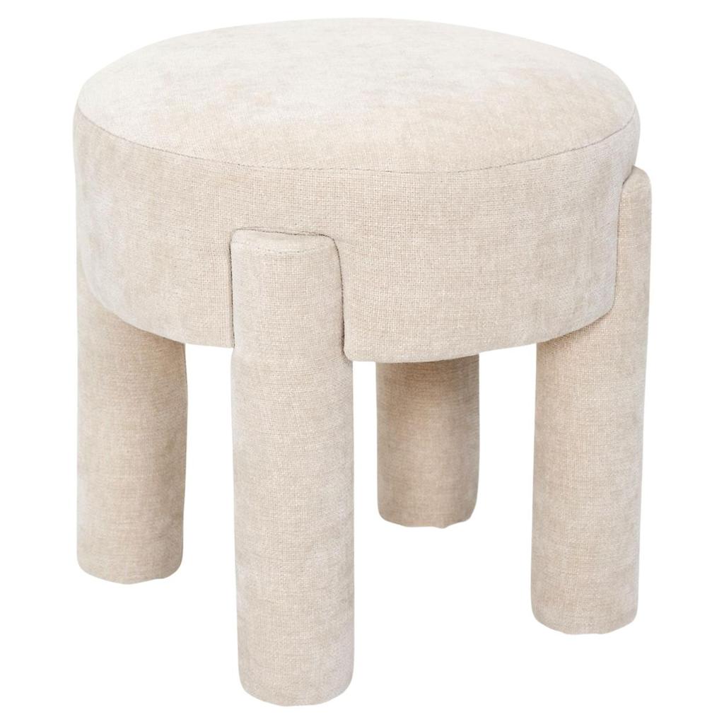 Riva Upholstered Pouf in Beige