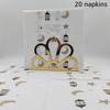 20PCS Square Design Ramadan Decor Ramadan Theme Party Star and Moon Print Restaurant Decorations Disposable Tissues Exquisite 13in