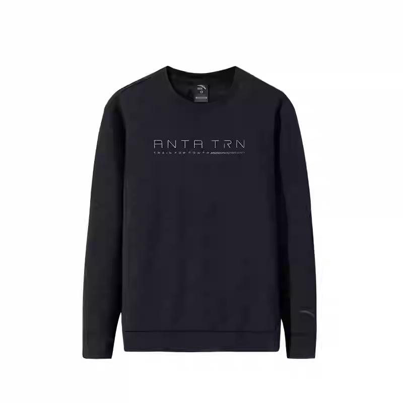 Anta Удобный Дышащий Универсальный Флис Теплый Свитшот Мужской Свитшот Базовый-Черный 152447724N-4