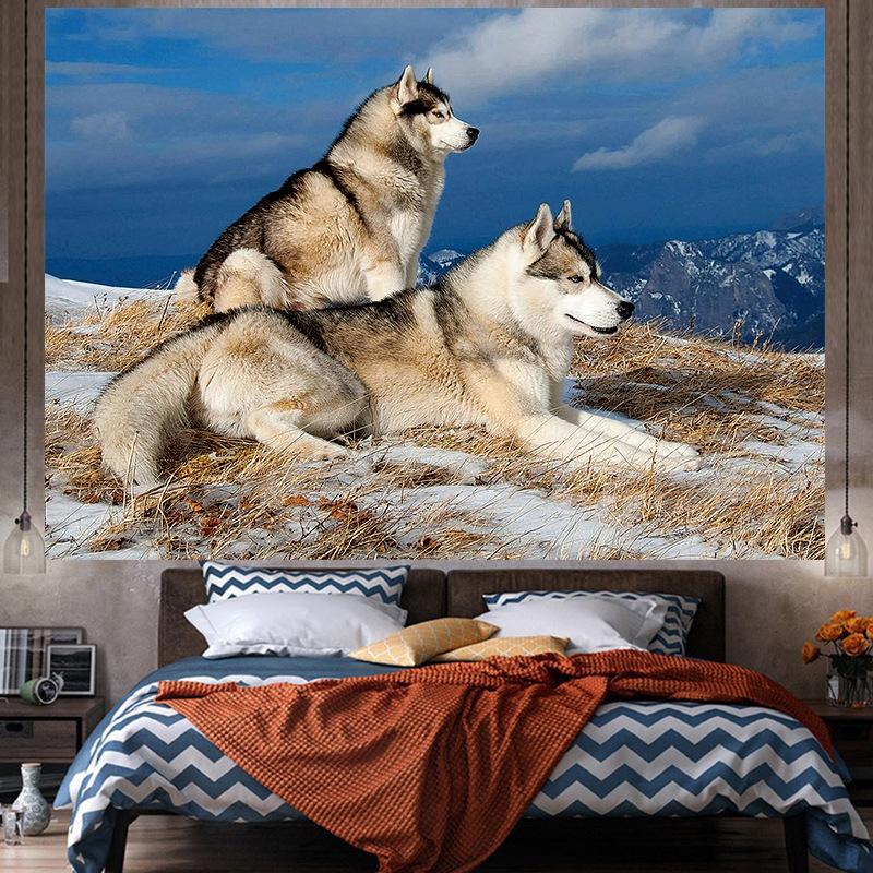 Большой гобелен с изображением животных, настенный гобелен с геометрическим рисунком, хиппи, домашний декор, эстетическое украшение