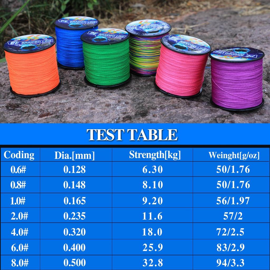 Fishing Line 300M 6 Color Braided Fishing Lines 4-Strands PE Spinning Fishing Reel Braided Line
