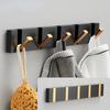 Folding Towel Hanger 2ways Installation Wall-mounted Hooks Coat Clothes Holder Folding Hook For Bathroom Kitchen Bedroom Hallway