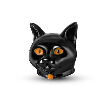 Шармы Медь Покрытие Красивые Желтые Глаза Черная Кошка Подвески Подходят Оригинальные для Женщин Украшения DIY Изготовление Подарки