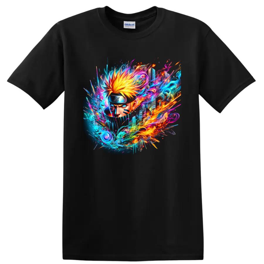 Uzumaki Anime T Shirt Neon Ninja Energy Art Graphic Tee Fan Gift Wear