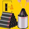 Thickened Black Drawstring Trash Bags for Kitchen & Dorm - Large Size, Pull-Up Closure