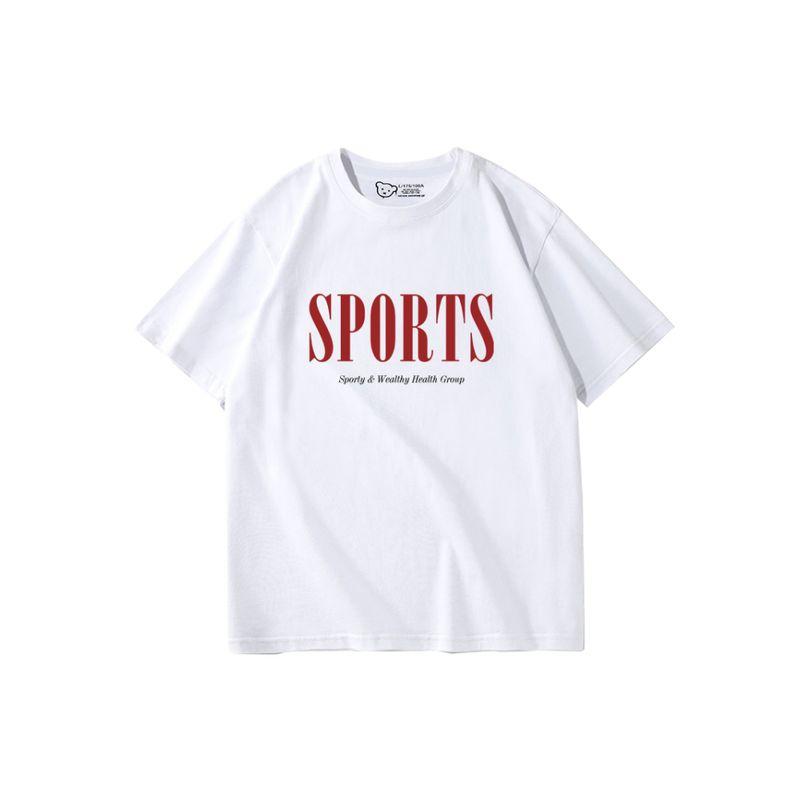 Sports Short-Sleeved T-shirt for Women 2025 New Arrival Summer Loose White Shoulder Plus Size Half Sleeve