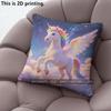 Rainbow Unicorn Print Cozy Square Throw Pillow Covers Pattern Cushion Cover Suitable For Sofa Bedroom Car Pillow Cover