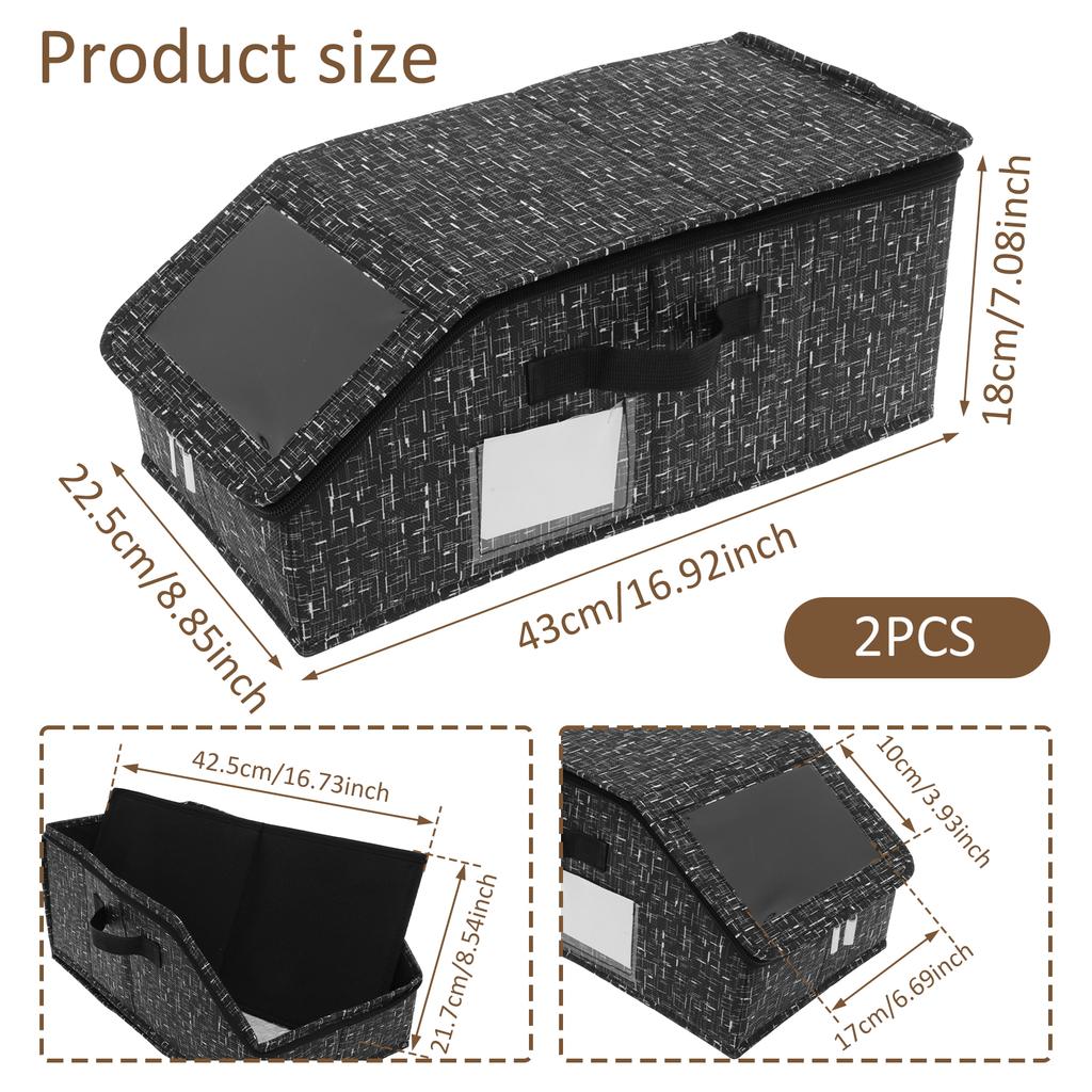 2 шт. Нетканый ящик для хранения шляп Большой вместимости Пылезащитный Ящик для бейсболок с прозрачным окном для органайзера для спальни и гардероба