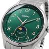 Casio Standard Moon Phase Analog Men's Watch MTP-M110D-3AV Round Face Metal Band Green