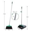 Eyliden Broom and Dustpan Set, Indoor/Outdoor Cleaning Kit, Freestanding, Easy Storage, Long Handle with Adjustable Length (67cm-116cm), Transparent,
