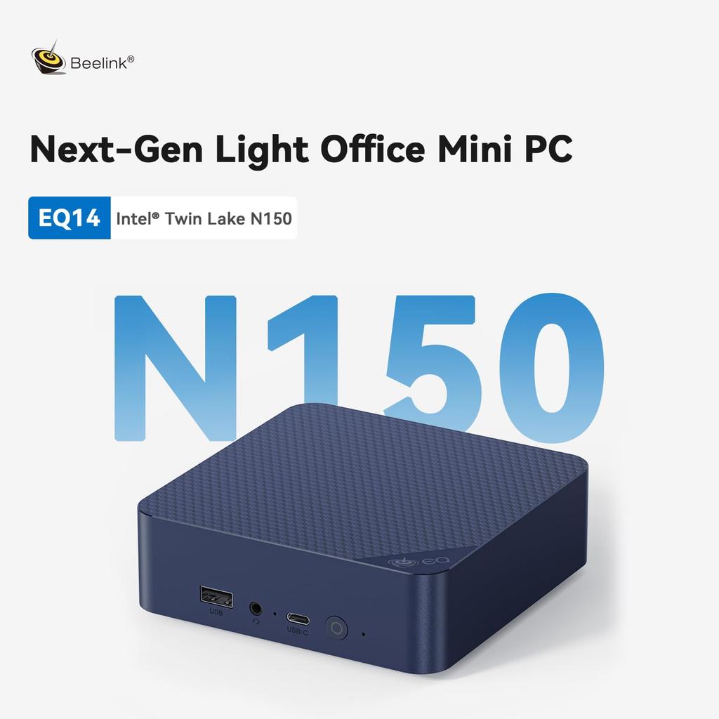 Beelink Mini PC Intel Alder Processor Max mini pc EQ14 Small PC DDR4 SSD 4 Threads Pro Mini проводной LAN блок питания Lake-N150 3,6 ГГц 16 ГБ+500 ГБ Ядра/4