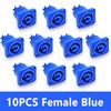 NAC3FCA NAC3FCB 3Pin Power Connector LED Speakon Male Plug Blue (Input)+White (Output) Plug+Female Socket 20A 250VAC