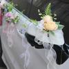 Элегантное Синее Украшение-Растение на Зеркало Свадебного Автомобиля Композиция из Синтетической Ткани Для Свадебного Мероприятия на Открытом Воздухе