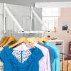 Foldable Clothes Drying Rack Rustproof Corrosion Resistant Metal Construction Space-Saving Over-Door Organizer Coat Towel Rack