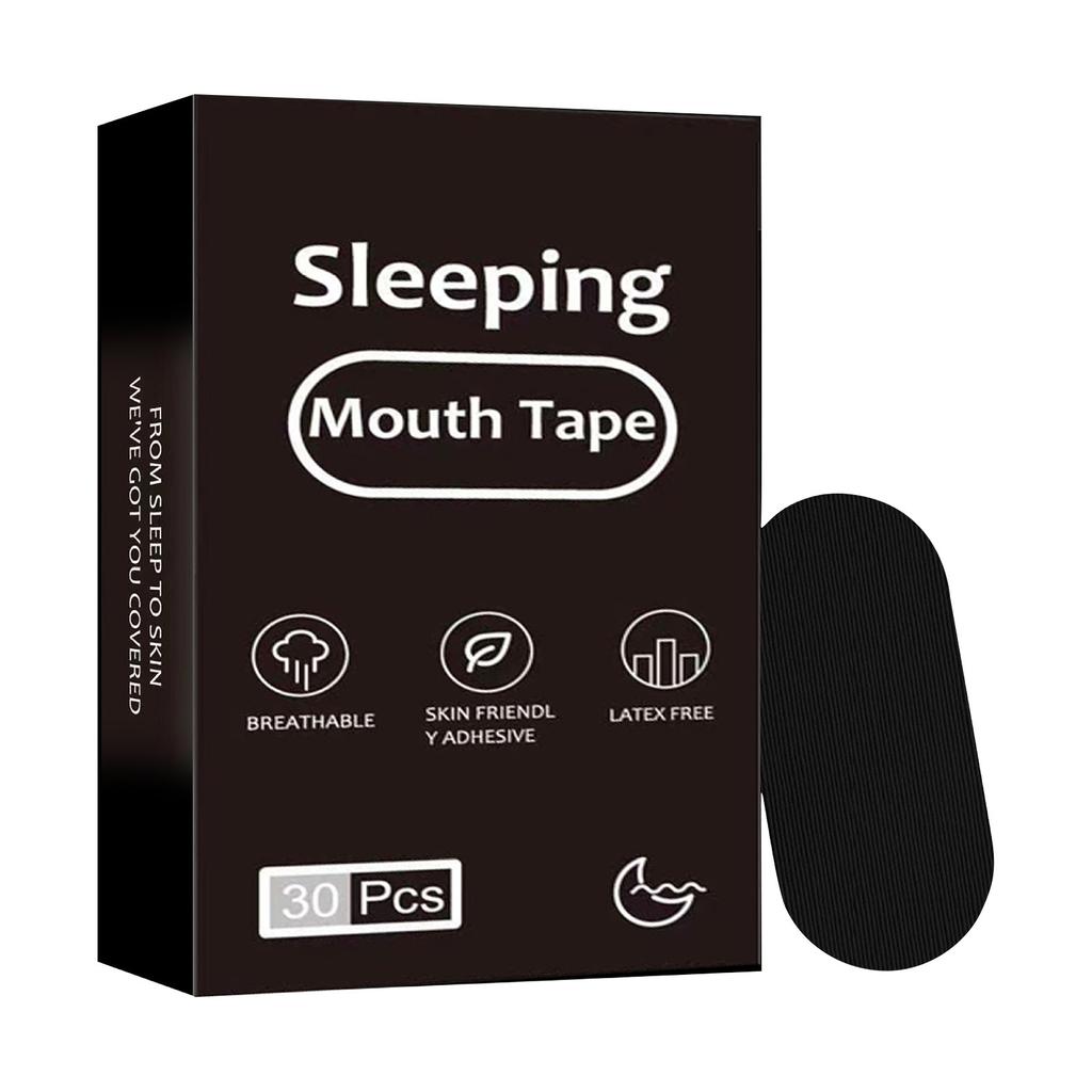 Sleeping Mouth Tape (Pack Of 30), Black Breathable Skin Tape, Hypoallergenic And Skin-friendly, Removal, Comfortable Movement, Suitable For Everyone
