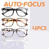 4pcs Auto-Focus Reading GlassesLightweight PC Frame Unisex Design Ideal for Computer Use and Perfect Gift Choice