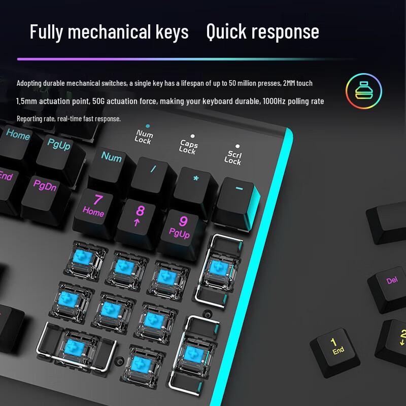 DAREU LK165 Wired 104-Key Gaming Mechanical Keyboard