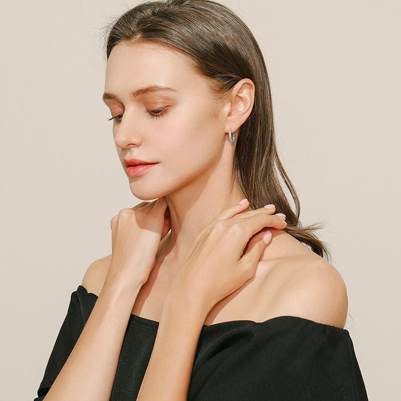 Модиан пряжка для ушей в виде сердца к сердцу, стерлинговое серебро 925 пробы, винтажные бирюзовые серьги-кольца для женщин и девочек, ювелирные украшения, подарки